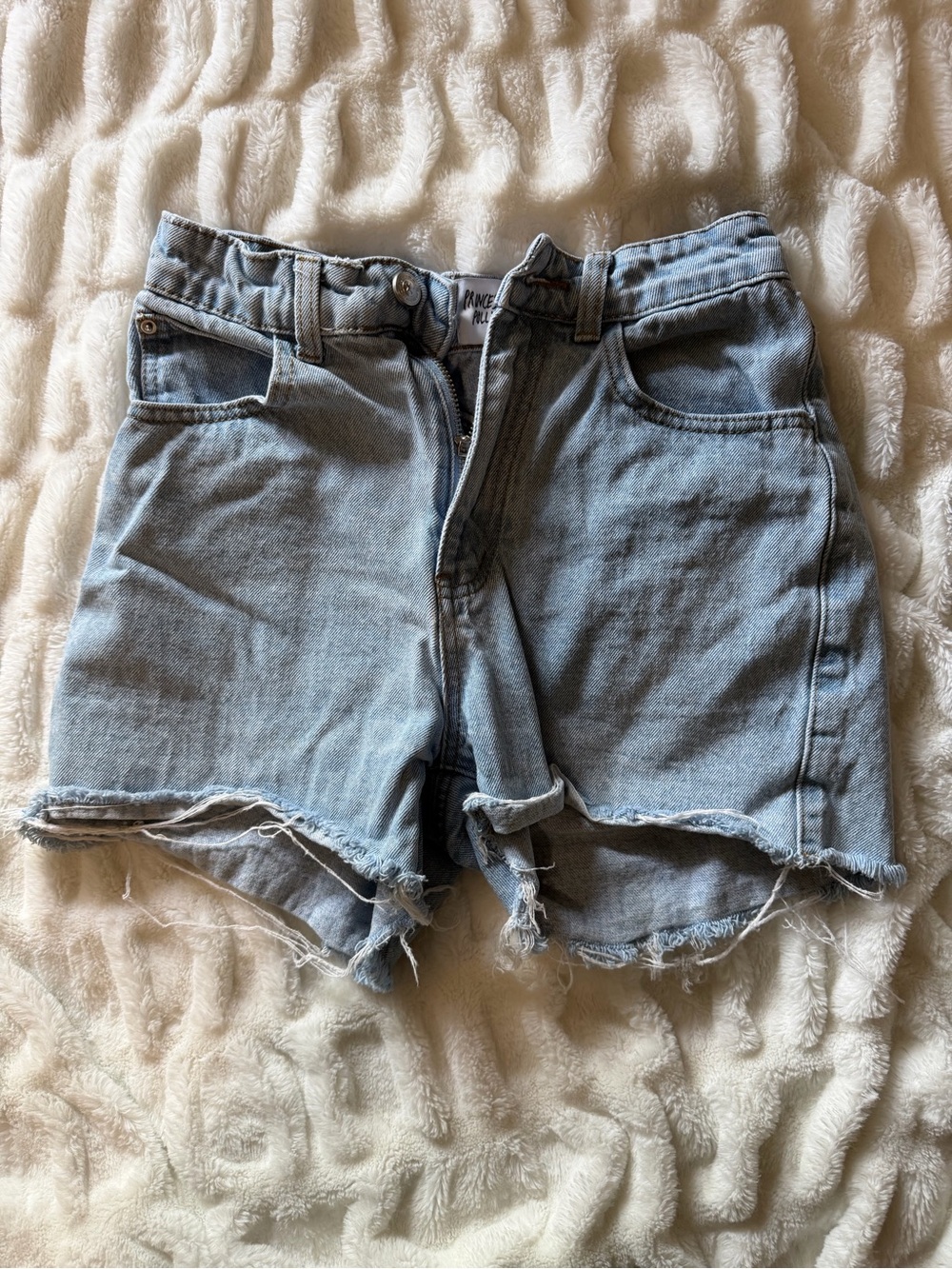 Princess Polly Light Wash Distressed Denim Shorts